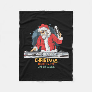 dj santa party club fleece blanket