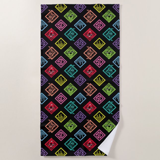 DJ Scooby-Doo Pattern Beach Towel (Front)