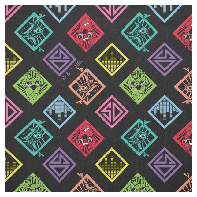 DJ Scooby-Doo Pattern Fabric (Swatch)