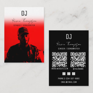 DJ Singer Songwriter Music 2 QR Code Professional Business Card