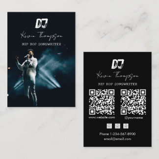 DJ Singer Songwriter Music 2 QR Code Professional  Business Card