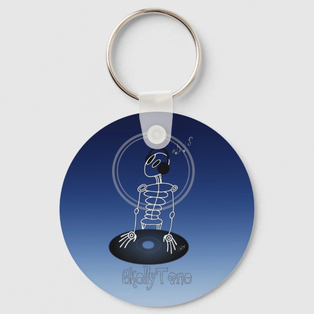 DJ Skeleton Keychain (Front)