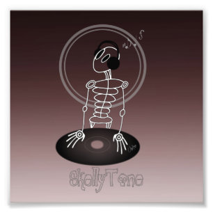 DJ Skeleton Photo Print