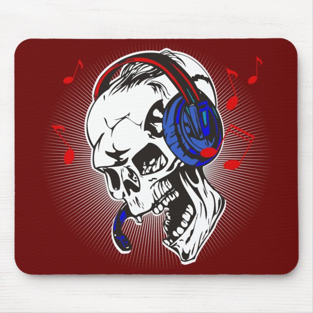 DJ Skull Mouse Pad (Front)
