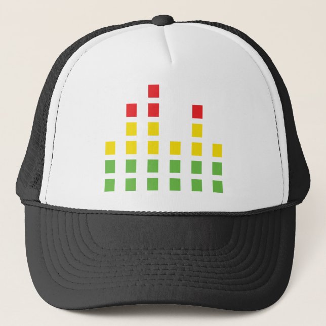 dj sound audio equalizer trucker hat (Front)