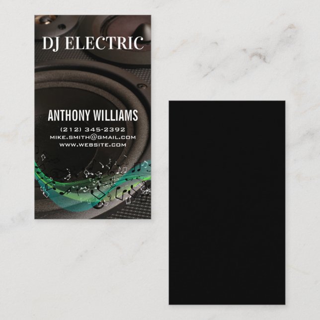 DJ | Speakers | Sound Engineer Business Card (Front/Back)