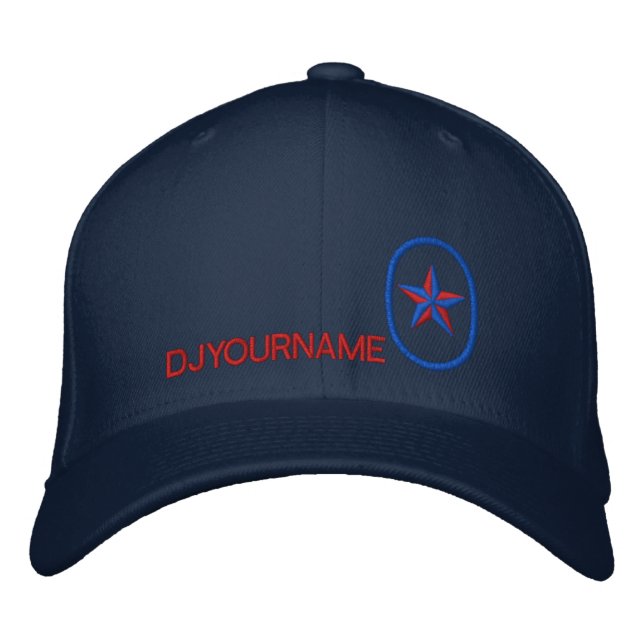 DJ Star Personalized Name Embroidery Embroidered Hat (Front)