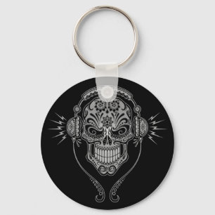 DJ Sugar Skull – Black Keychain