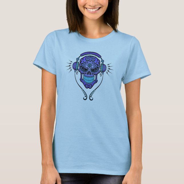 DJ Sugar Skull – Deep Blue T-Shirt (Front)