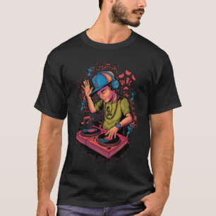 dj turntable boy illustration with vibe gift T-Shirt