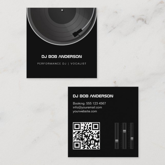 DJ turntable  Calling Card (Front/Back)