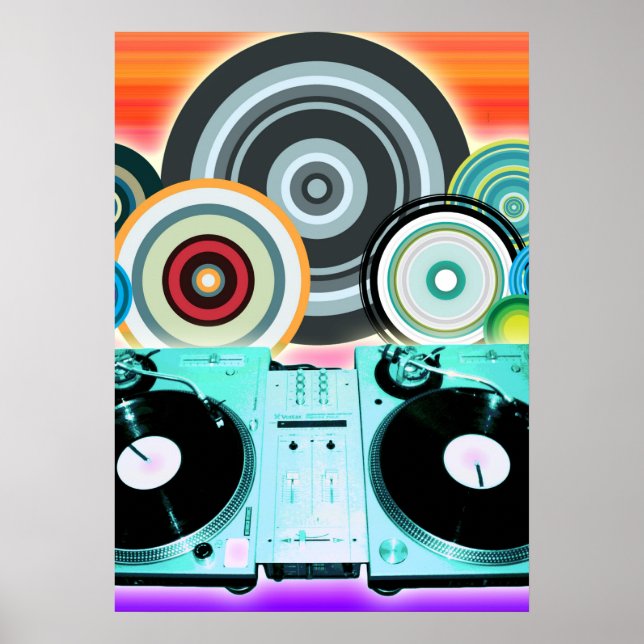DJ Turntable Circles Poster (Front)