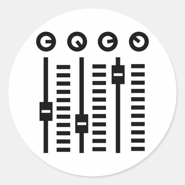 DJ Turntable Classic Round Sticker (Front)