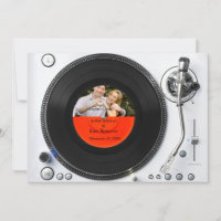 DJ turntable photo wedding Invitation