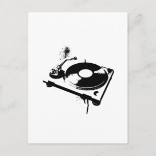 DJ Turntable Postcard