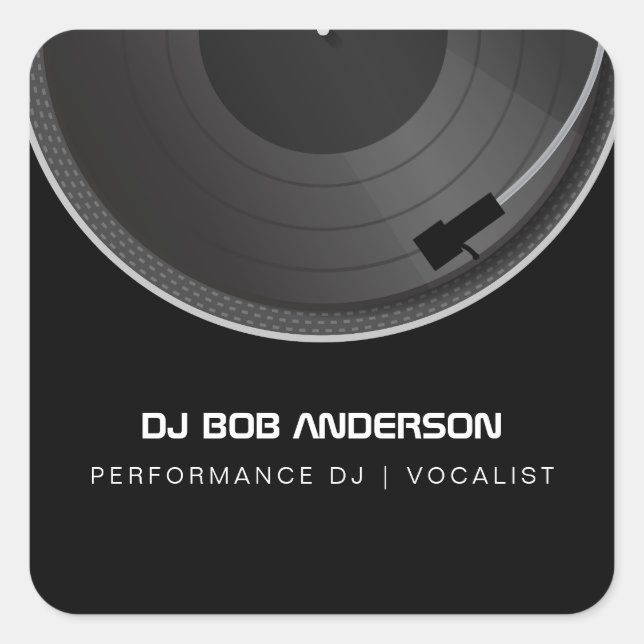 DJ turntable  Square Sticker (Front)