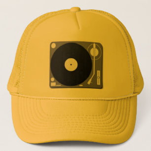 dj turntable trucker hat