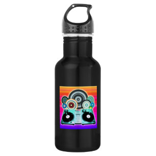 DJ Turntable with Vinyl - Pop Art 532 Ml Water Bottle