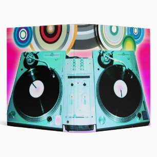 DJ Turntable with Vinyl - Pop Art Binder