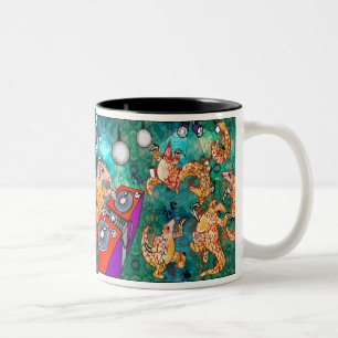 DJ Turntablist Pangolin Two-Tone Coffee Mug