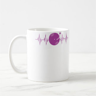 Dj Vinyl Record Heartbeat Funny Ekg Disc Jockey Coffee Mug