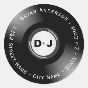 DJ Vinyl Return Address Label