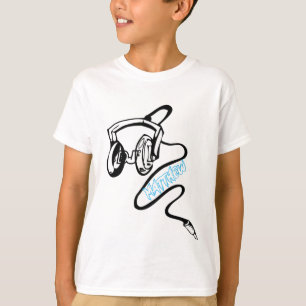 DJ your name white on black kids t-shirt