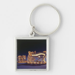 Djed pillar pectoral and wedjet eye pectoral keychain