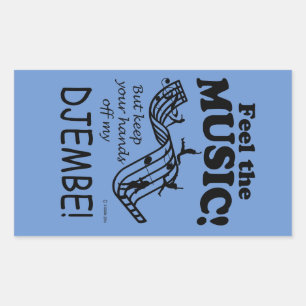Djembe Feel The Music Rectangular Sticker
