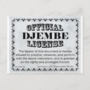 Djembe License Postcard