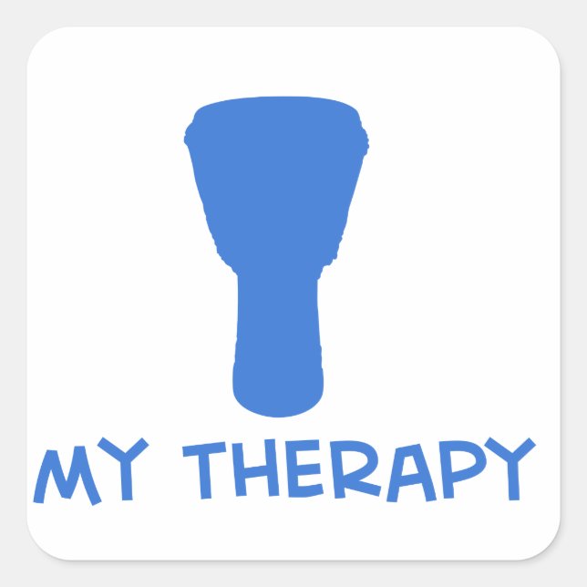 Djembe my therapy designs square sticker (Front)