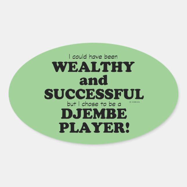 Djembe Wealthy & Successful Oval Sticker (Front)