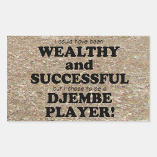 Djembe Wealthy & Successful Rectangular Sticker