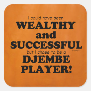 Djembe Wealthy & Successful Square Sticker