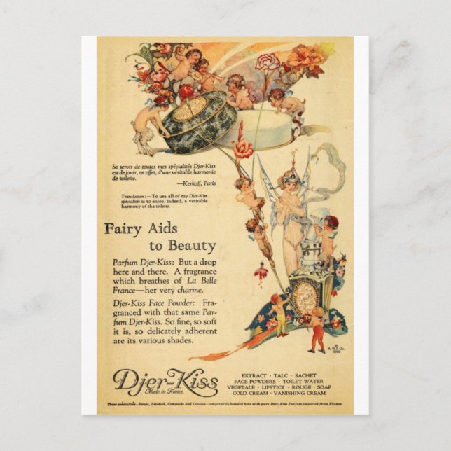 Djer Fairy Aid French Perfume Postcard (Front)