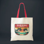 Djerba Tunisia Retro Emblem Tote Bag<br><div class="desc">Djerba vector art design. Djerba, an island off the coast of Tunisia, is known for Mediterranean beaches.</div>