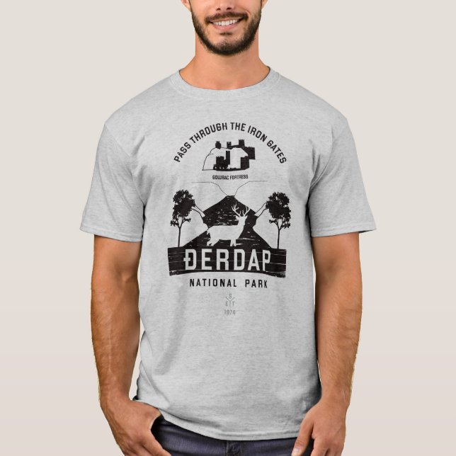 Djerdap National Park Black Design T-Shirt (Front)