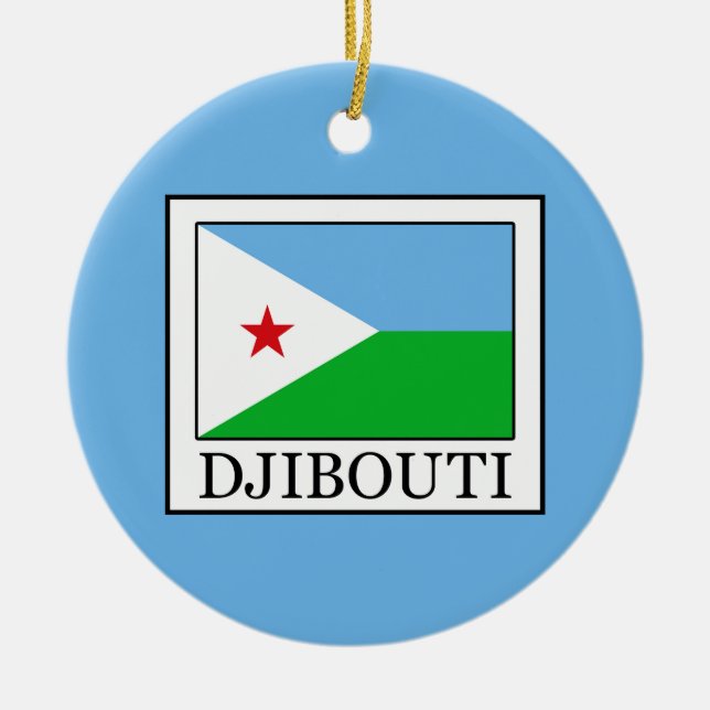 Djibouti Ceramic Ornament (Front)