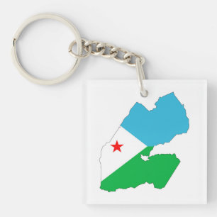 djibouti country flag map shape silhouette symbol keychain