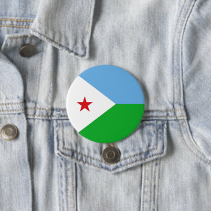 Djibouti flag 3 inch round button