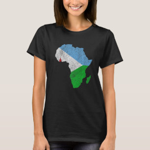 Djibouti Flag Africa Continent Silhouette Gift Dji T-Shirt