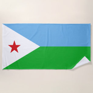 Djibouti Flag Beach Towel