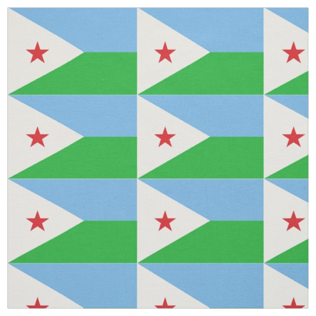 Djibouti Flag Fabric (Swatch)