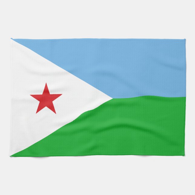Djibouti Flag Kitchen Towel (Horizontal)