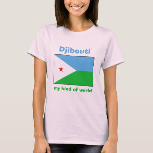 Djibouti Flag + Map + Text T-Shirt