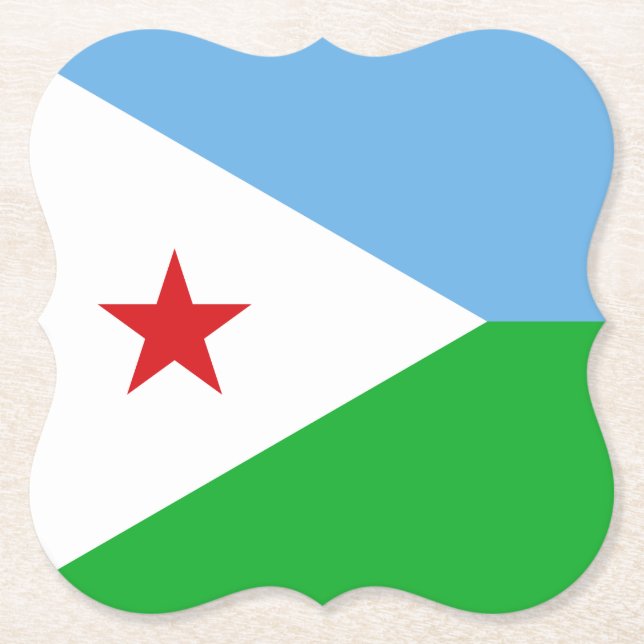 Djibouti Flag Paper Coaster (Front)
