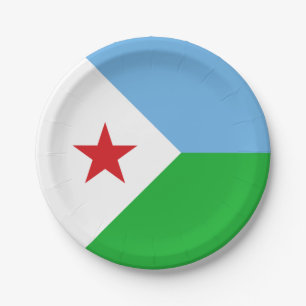 Djibouti Flag Paper Plate