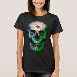 Djibouti Flag Skull Djibouti Roots Proud Patriotic T-Shirt