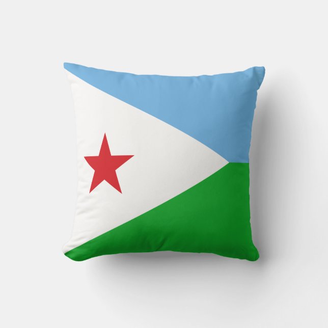 Djibouti Flag Throw Pillow (Front)