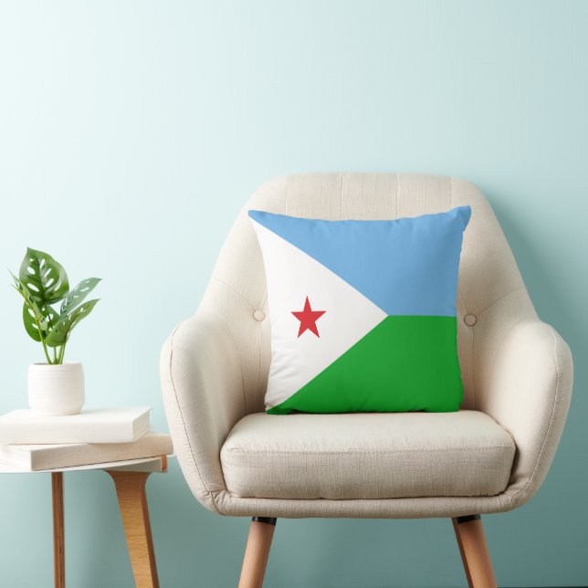 Djibouti flag throw pillow (Chair)